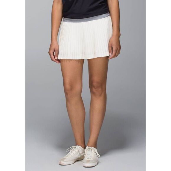 LULULEMON ATHLETICA Pleat To The Street 'White Heathered Slate's Size 2 - Picture 2 of 9